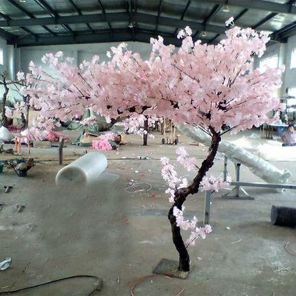 2 meter Tall L-shaped Faux Cherry Blossom Tree with artificial flower