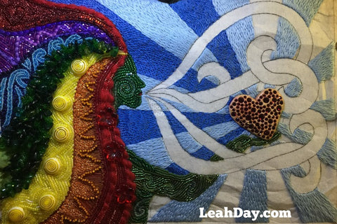 Express Your Love goddess art quilt embroidery