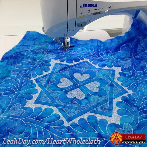 Heart and Feather Wholecloth Quilt Online Class