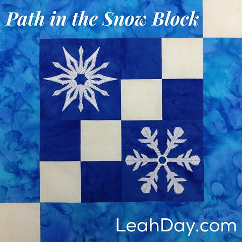 Path in the Snow Embroidered Quilt Block