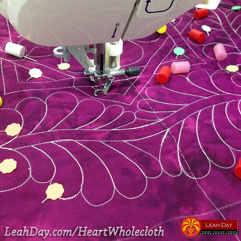 Heart and Feather beginner Wholecloth Quilt Workshop