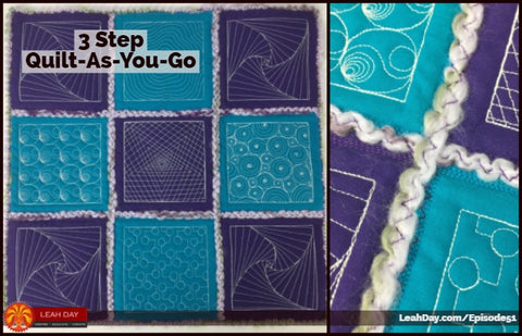 Three step quilt as you go