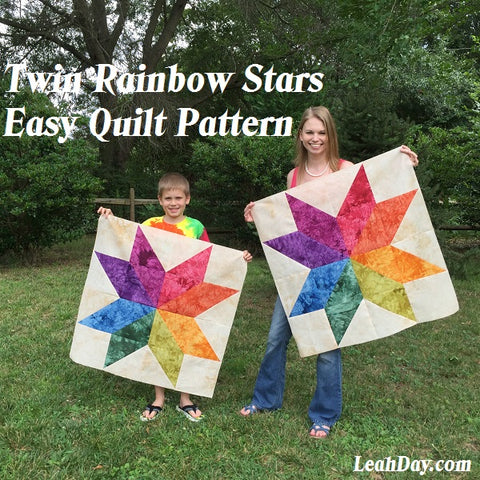 Free Quilt Pattern Twin Rainbow Star Quilt