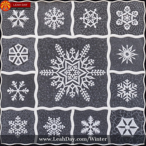 Winter Wonderland Quilt Pattern | Leah Day snowflake