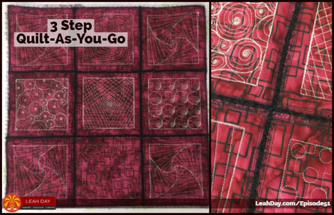 Three step quilt as you go