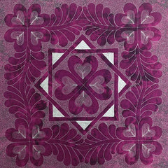 Heart and Feather Wholecloth Quilt