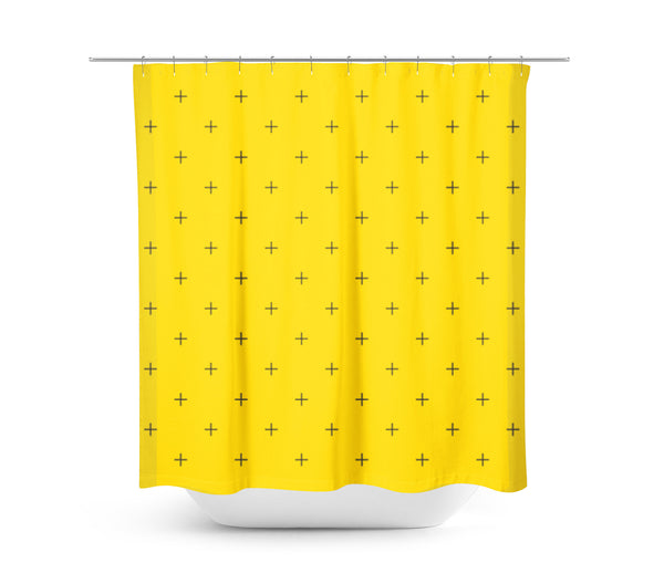 yellow shower curtain