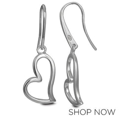 Metalsmiths Sterling Modern Heart Hanger Earrings