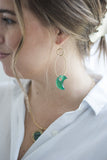 Green Agate Moon Hoops - Michelle Starbuck Designs