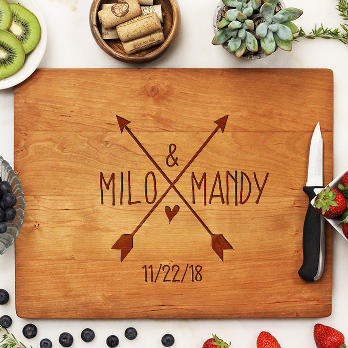 Cute Couple Cutting Board Custom Engraved Cutting Board Personalized Stamp Out 