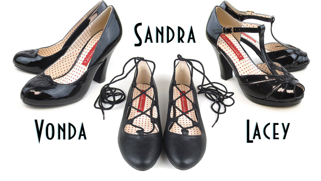 Vonda Pumps, Sanda Flats, and Lacey Heels by BAIT Footwear from RetroGlam.com