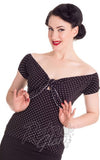 Hell Bunny Cilla Top in Black with White Dots Hell Bunny Cilla Top in Black with White Dots