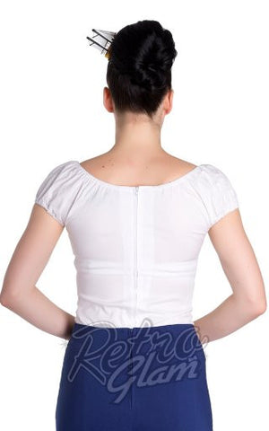 Hell Bunny Melissa Top in White Back Hell Bunny Melissa Top in White Back