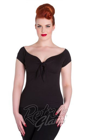 Hell Bunny Bardot Top in Black Hell Bunny Bardot Top in Black
