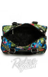 Loungefly Disney Stitch Hawaiian Pebble Duffle open Loungefly Disney Stitch Hawaiian Pebble Duffle open