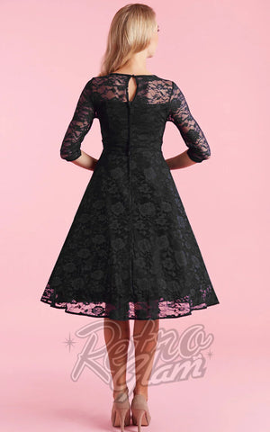 Dolly and Dotty Madeline Lace Dress in Black back