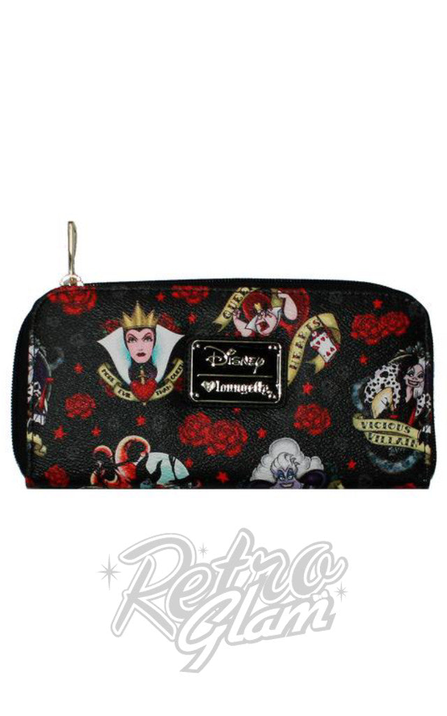 Loungefly Disney Villains Tattoo Flash and Roses Wallet Loungefly Disney Villains Tattoo Flash and Roses Wallet