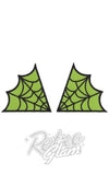 Sourpuss embroidered iron on Spiderweb Patches in Green Sourpuss embroidered iron on Spiderweb Patches in Green