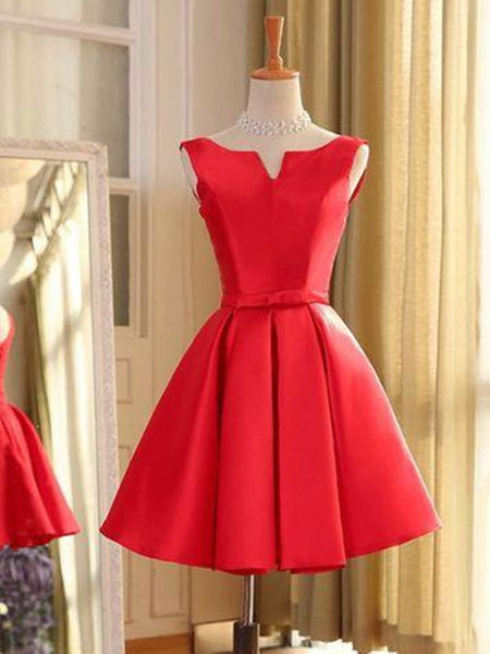 red formal mini dress