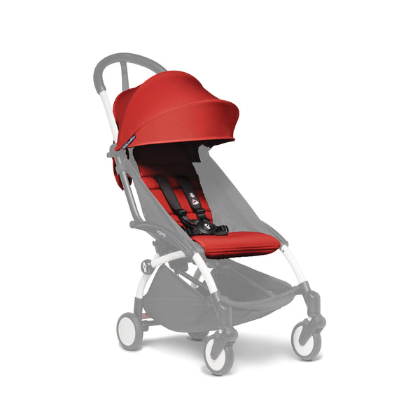 red baby stroller