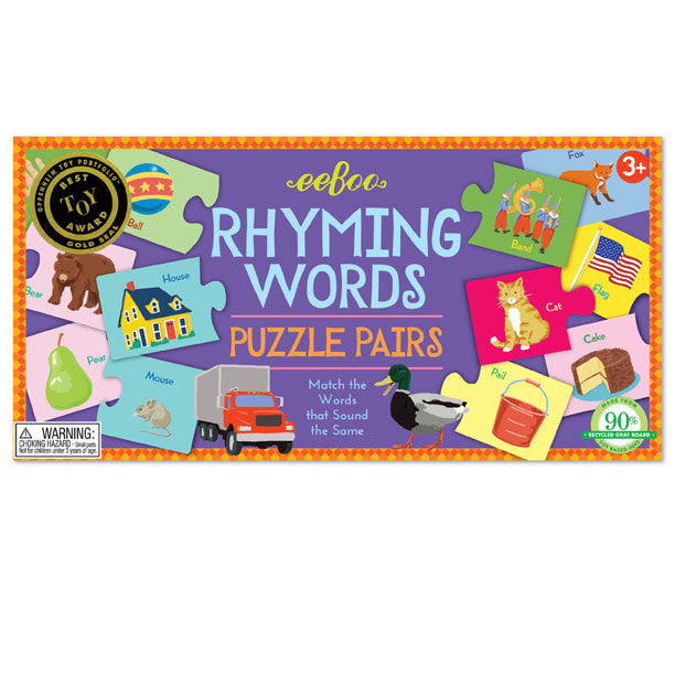 eeboo rhyming puzzle pairs