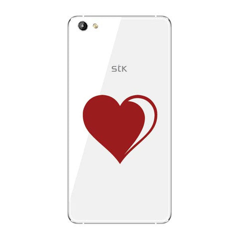 mobile phone red heart sticker