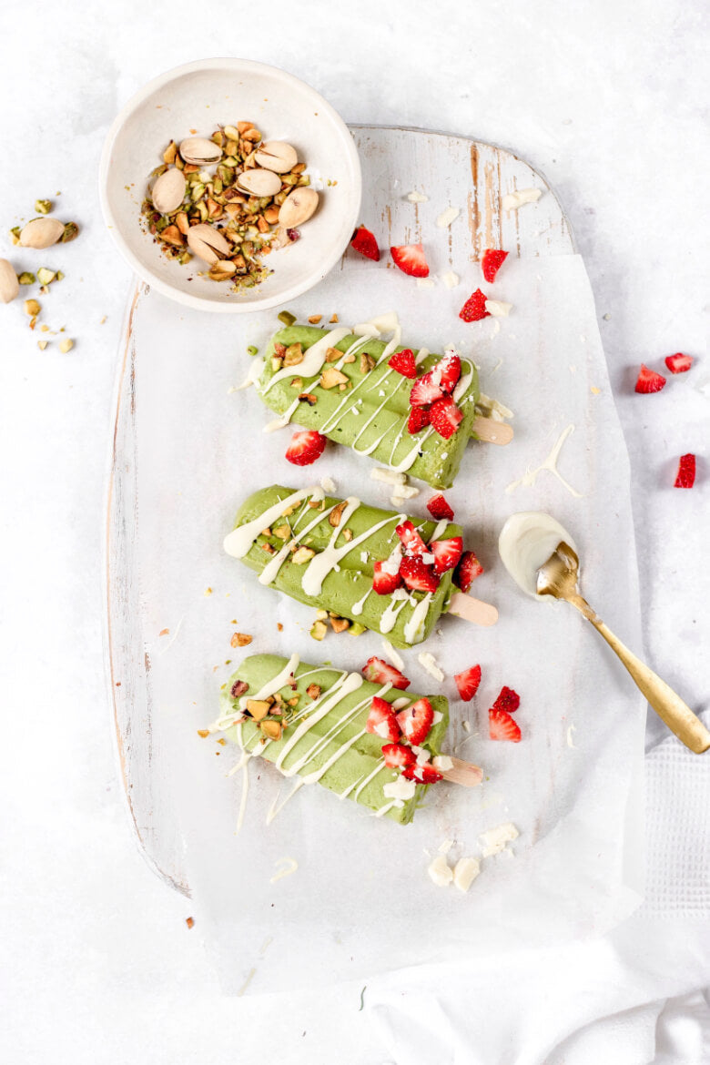 The Good Roots Dairy Free Matcha Popsicles