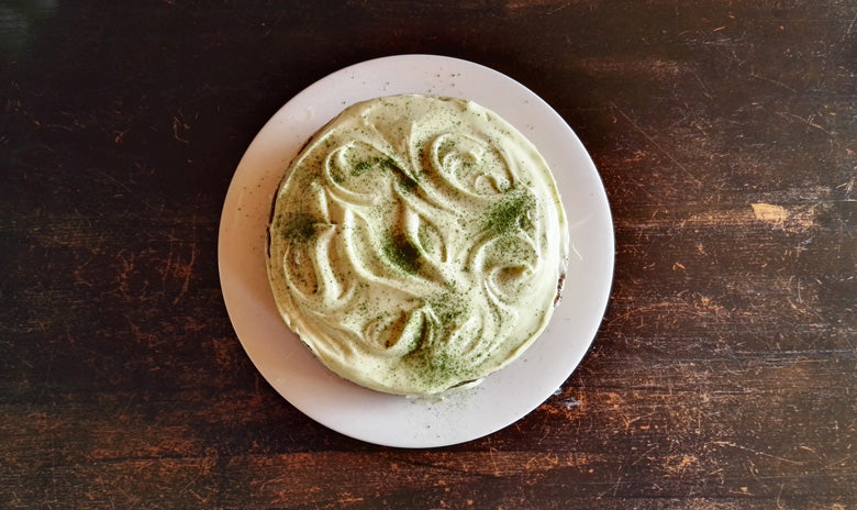 Matcha Carrot Cake with Matcha Cream Cheese Icing