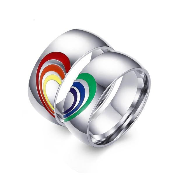 Rainbow Heart Wedding Ring