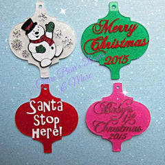 Text - Retro Shaped Acrylic Ornaments ~ Multiple Sizes