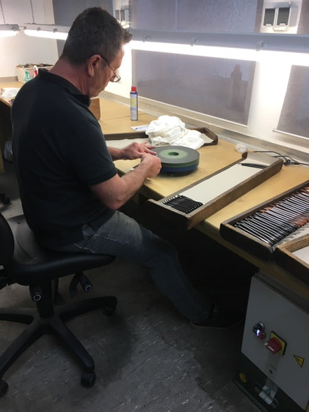 Craftsman making the women's Single Blade Razor