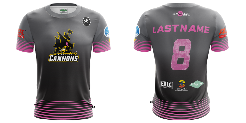 Tampa Bay Cannons AUDL Ultimate Frisbee Team Real Men Wear Pink Jersey 