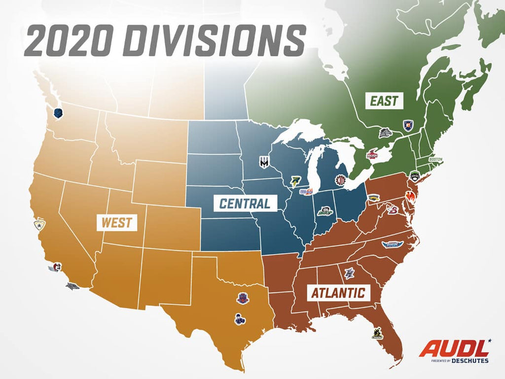AUDL 2020 Division Realignment: East West Midwest and New Atlantic Division