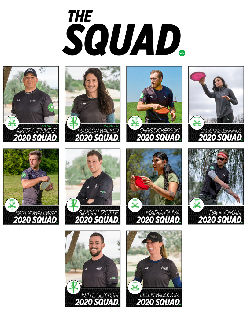 2020 Savage Squad Elite Touring Disc Golf Players Avery Jenkins Madison Walker Chris Dickerson PDGA DGPT