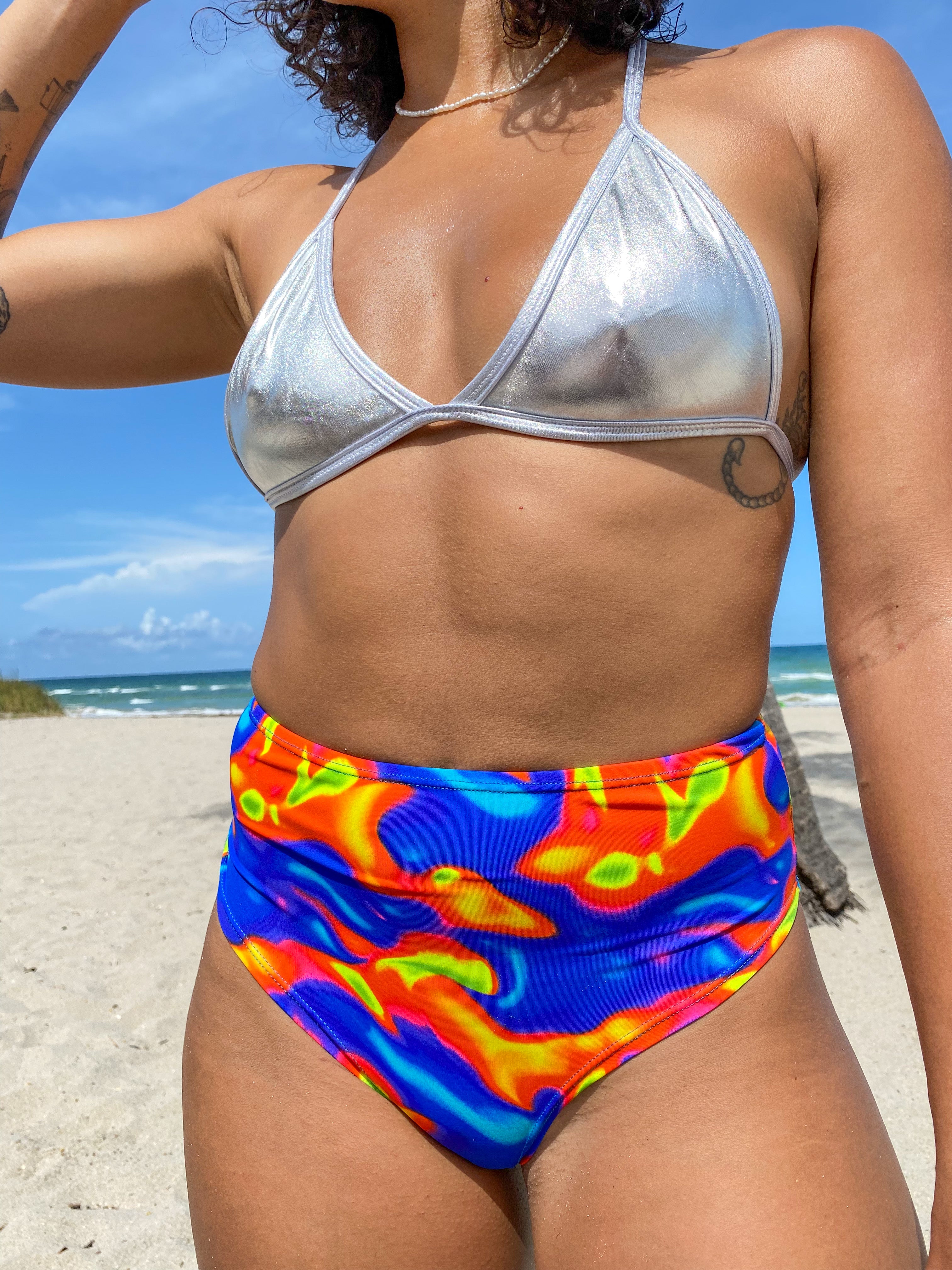 JAWBREAKER HIGH WAIST BOTTOM - BLUE ORANGE PINK HIGH WAIST oraingopartners   