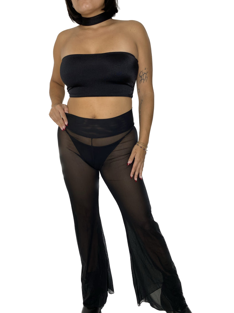 Black Mesh Bell Bottoms BELL BOTTOMS oraingopartners   