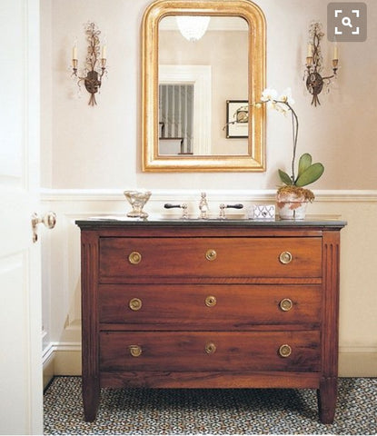 Brown chest of drawers. Classic decor