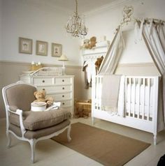 nursery decor with beautiful french chair