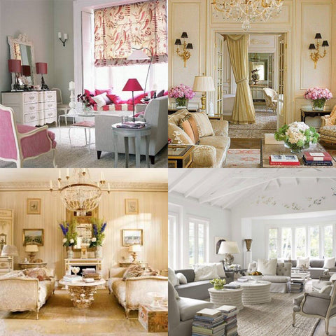 Gorgeous pink upholstery in french classic interiors