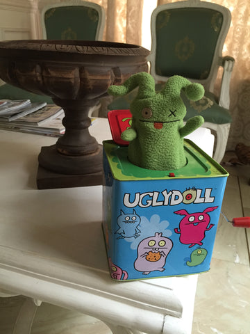 Jack in the box, ugly dolls, cute children's tin toys