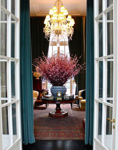 entry foyer. Grand entrance with giant vase. Cherry blossom 