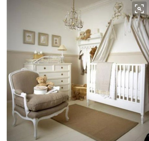 french chair in baby room