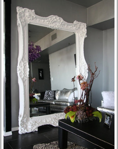 modern home with classic big mirror. baroque style