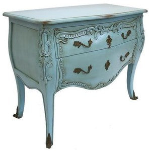 teal colored classic french commode