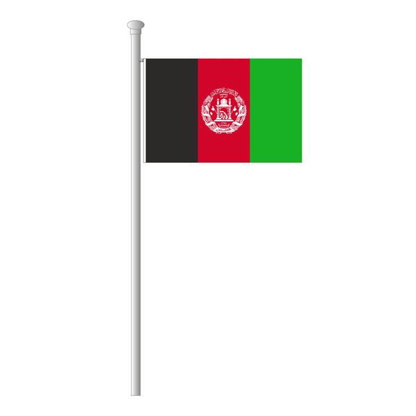Afghanistan Schreibtisch Flagge mit Holz Sockel 
