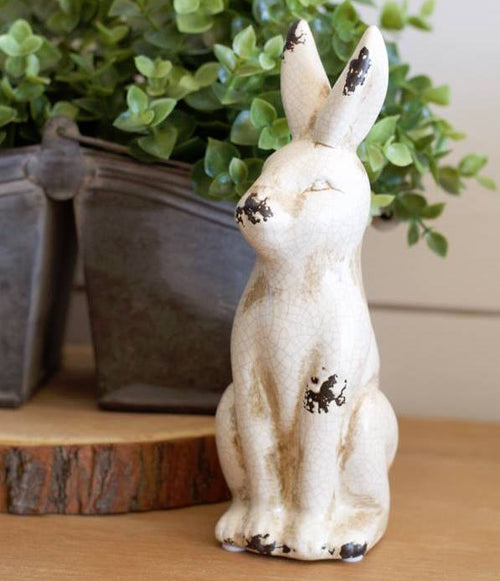 Distressed Ceramic Rabbit