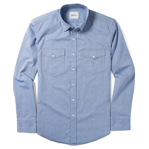 Men's Utility Shirt - Maker In Classic Blue Oxford