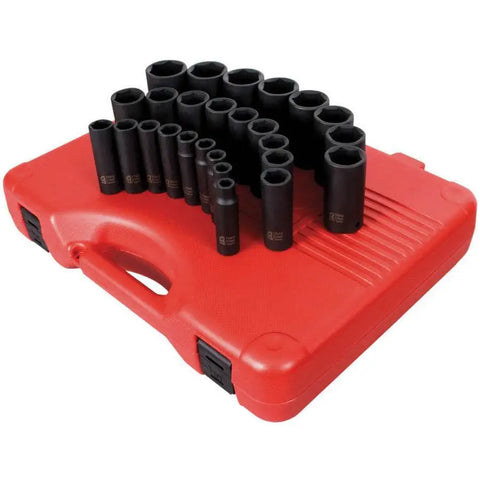 Impact Socket - Sunex 1/2 Dr. 26 Pc. Metric Deep Impact Socket Set