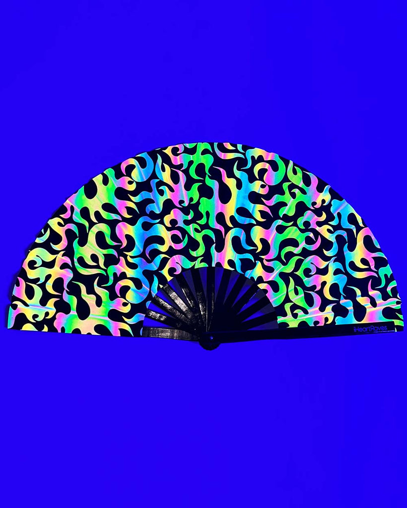 Brightest Flame Rainbow Reflective Hand Fan-Rainbow-Reflective