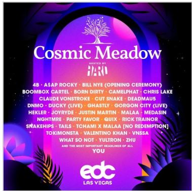 Cosmic Meadow Lineup By Stage EDC 2019